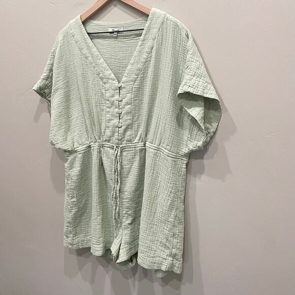 Madewell Lightest Spun Cover-Up Drawstring Romper Plus Size XXL - Picture 9 of 9